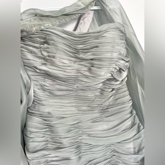 Tony Bowls One-shoulder Cocktail Dress with Ruched Body and Jewelled Neckline - Picture 5 of 15